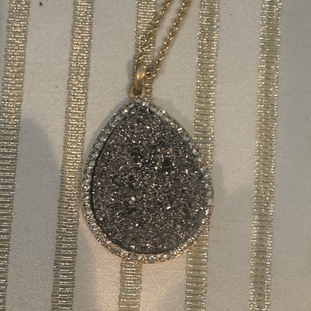 Park Lane Gold Necklace with Silver Teardrop Pendant